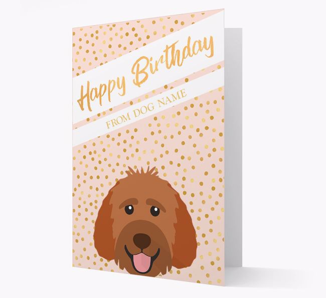 Personalised 'Happy Birthday' Gold Detail {breedFullName} Card